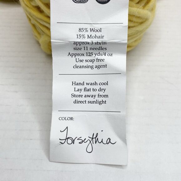 Red Barn Yarn Hand Painted Yellow Wool Mohair 125 yds 4 oz Bulky Lot of 3 - Picture 3 of 5